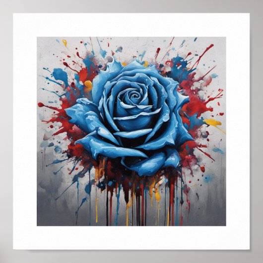 Blue Chaos Rose Poster (Vorne)