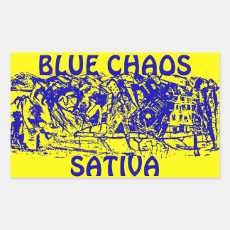 BLUE CHAOS SATIVA RECHTECKIGER AUFKLEBER