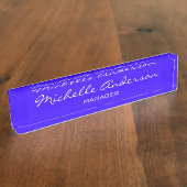 Blue Charm Beruflich Script Manager Namplate Namensplakette (Seite)