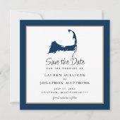 Blue Chatham Cape Cod Map Wedding the Date Save The Date (Vorderseite)