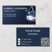 Blue Chauffeur Business Card Visitenkarte (Vorne/Hinten)