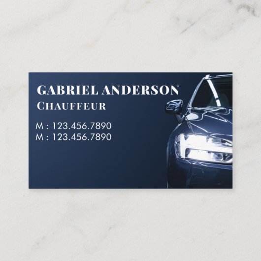 Blue Chauffeur Business Card Visitenkarte (Vorderseite)