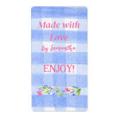 Blue Check Gingham Flowers MADE WITH LOVE  (Vorne)