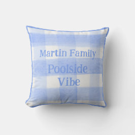 Blue Check Gingham POOLSIDE VIBE Kissen