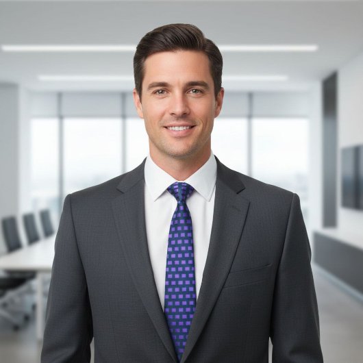 Blue check tie, Tie for formal events Krawatte