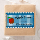 Blue Checked Apple Custom Canning Labels (Insitu)