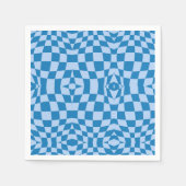 Blue Checked Background Serviette (Vorderseite)