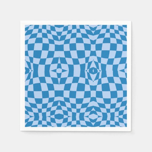 Blue Checked Background Serviette (Vorderseite)