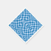 Blue Checked Background Serviette (Ecke)