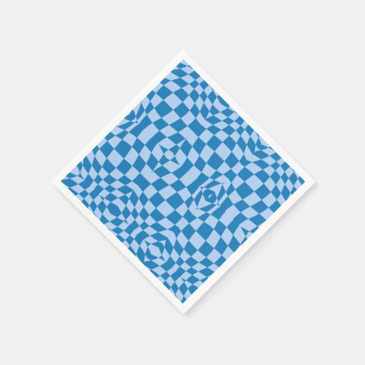 Blue Checked Background Serviette (Ecke)