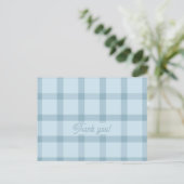 Blue Checked Card Postkarte (Stehend Vorderseite)