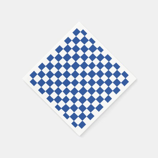Blue Checker Bridal Shower Serviette (Ecke)