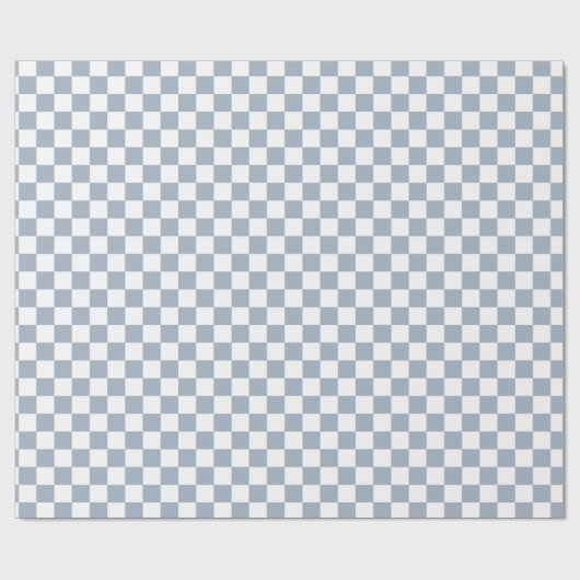 Blue Checker Checkerboard Checkered 00s 90s Check Geschenkpapier (Flach)