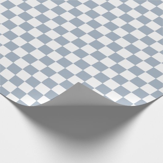 Blue Checker Checkerboard Checkered 00s 90s Check Geschenkpapier (Ecke)