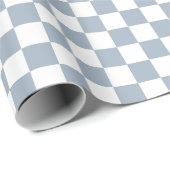 Blue Checker Checkerboard Checkered 00s 90s Check Geschenkpapier (Rolleneckpunkt)