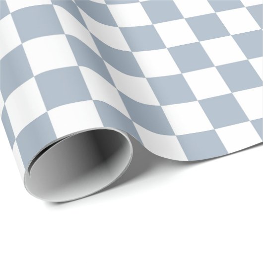 Blue Checker Checkerboard Checkered 00s 90s Check Geschenkpapier (Rolleneckpunkt)