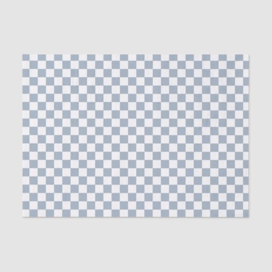 Blue Checker Checkerboard Checkered 00s 90s Retro Seidenpapier (Vorderseite)