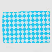 Blue Checker Diamond Pattern Golfhandtuch (Horizontal)