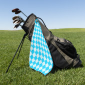 Blue Checker Diamond Pattern Golfhandtuch (Gras)