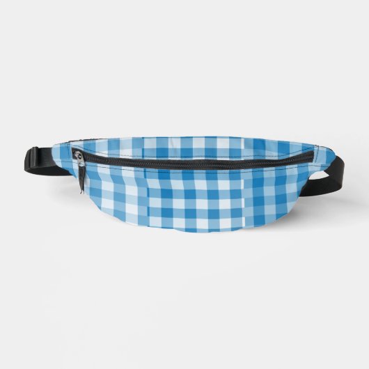 Blue Checker Patchwork Pattern Bauchtasche (Vorderseite)