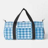 Blue Checker Patchwork Pattern Small Duffle Bag (Vorderseite)