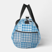 Blue Checker Patchwork Pattern Small Duffle Bag (Rechts)
