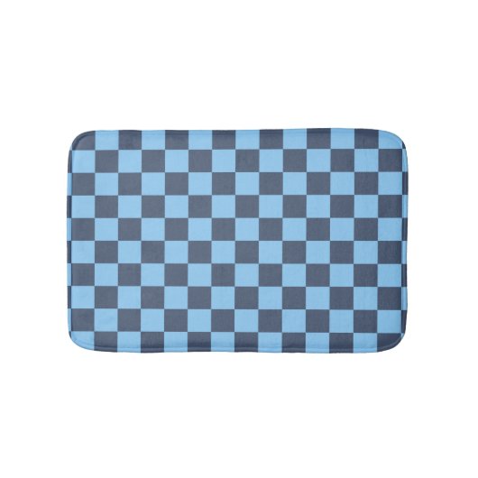 Blue Checkerboard Badematte (Vorderseite)