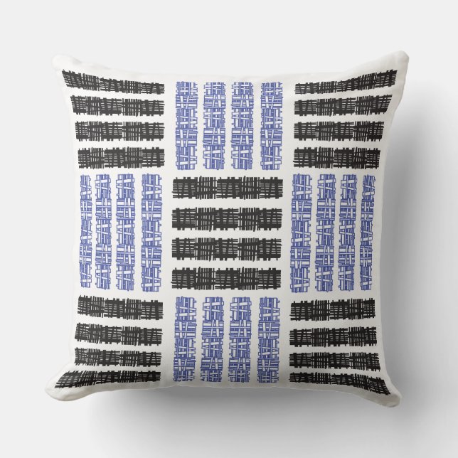 BLUE CHECKERBOARD DESIGN Retro Throw Kissen (Vorderseite)