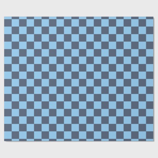 Blue Checkerboard Geschenkpapier (Flach)