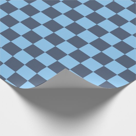 Blue Checkerboard Geschenkpapier (Ecke)