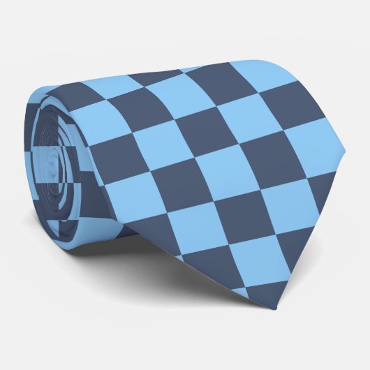 Blue Checkerboard Krawatte (Gerollt)