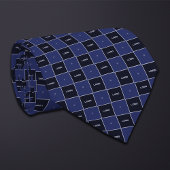 Blue Checkerboard Logo Pattern Krawatte