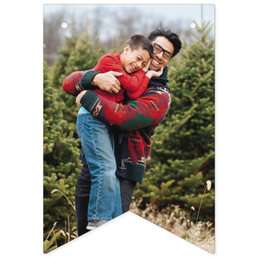 Blue Checkerboard Merry & Bright Bunting Banner (Zweite Fahne)