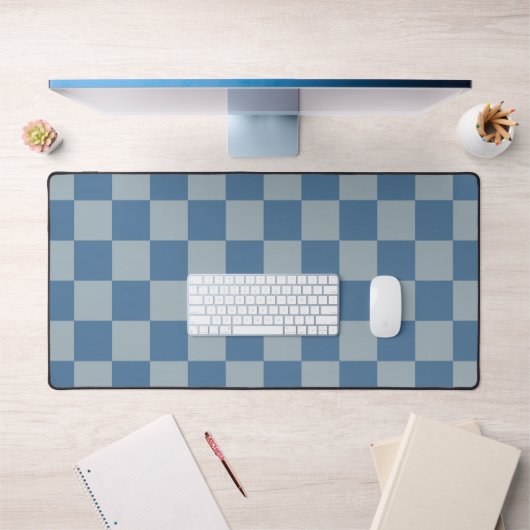 Blue Checkerboard Pattern Schreibtischunterlage (Büro 1)