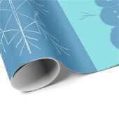 Blue Checkerboard Snowflake and Snowman Geschenkpapier (Rolleneckpunkt)