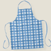 Blue Checkered Apron for Traditional Kitchen Schürze