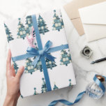Blue Checkered Christmas Trees Geschenkpapier<br><div class="desc">Blau-weiß karierte Weihnachtsbäume. Stoff aussehen. Schön und einfach gestaltet.</div>