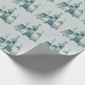 Blue Checkered Christmas Trees Geschenkpapier (Ecke)