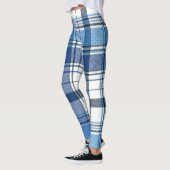 Blue Checkered Classic Scottish Kariert Pattern. Leggings (Links)
