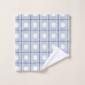 Blue Checkered Daisy pattern Badhandtuch Set (Waschlappen)