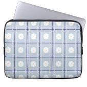 Blue Checkered Daisy pattern Laptopschutzhülle (Vorderseite)
