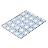 Blue Checkered Daisy pattern Notizblock (Linke Seite)
