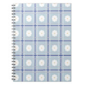 Blue Checkered Daisy pattern Notizblock (Vorderseite)