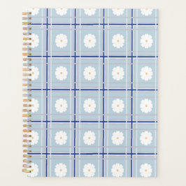 Blue Checkered Daisy pattern Planer