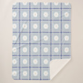 Blue Checkered Daisy pattern Sherpadecke (Vorderseite)