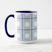 Blue Checkered Daisy pattern Tasse (Links)