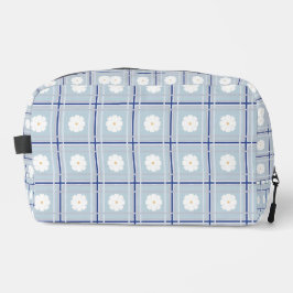 Blue Checkered Daisy pattern Waschbeutel