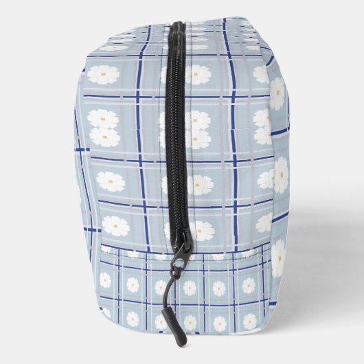 Blue Checkered Daisy pattern Waschbeutel (Rechts)