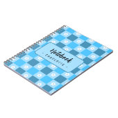 Blue Checkered Floral Notizblock (Linke Seite)