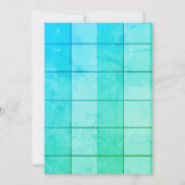 Blue Checkered Grid Pattern Beach Wedding Einladung (Rückseite)